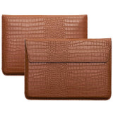 YSCLBAHUKE Crocodile Grain PU Leather Flap Envelope Laptop Sleeve Universal 1313.3 Inch, Fits with MacBook Neo A18 Pro Chips Ai
