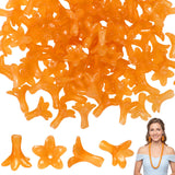 Jutom 50 Pcs Pakalana Flower Beads Cowslip Creeper Flower Beads Resin Coral Shell Bead 3D Carved Cute Loose Bead for Hawaiian Le