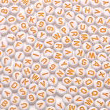 600pcs Acrylic Letter Beads Alphabet Letters Bead, for Friendship Bracelets and Gifts Souvenir Jewelry Making (Orange, 4?mm(Roun