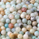 LAIDANLA Mixedcolor Amazonite 8mm Natural Stone Beads Round Loose Gemstone Stone Beads for DIY Bracelet Necklace Earrings Jewelr