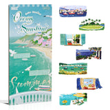 Diuhofart 20 Sheets Diecut Summer Scenery Scrapbook Sticker Book for Scrapbooking, Dual Materials - PET and Washi Stickers for J