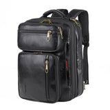 Baosha Vegan Leather Laptop Backpack Briefcase Hybrid 15.6 Inch Laptop Travel Backpack Hiking College Backpack for Men BC-04 (Bl