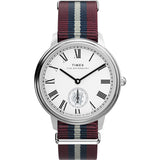 Timex Mens Waterbury Metropolitan 39mm Watch - Multicolor Strap Silver-Tone Dial Stainless Steel Case