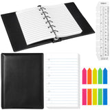 Feifeiya Mini 6 Ring Binder with 100 Lined Paper, Refillable Set, White
