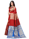 Satrani Womens Banarasi Silk Blend Saree (2536S106N_Red & Golden)