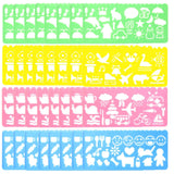 Cityrosy 32 pcs Drawing Stencils,Rainbow Scratch Paper for Stencils, Kids Activity Kit,Suitable for Classroom,Birthday,Party