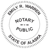MaxMark Round Notary Stamp for State of Alaska- Self Inking Stamp - Top Brand Unit with Bottom Locking Cover for Longer Lasting