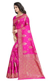 Sugathari Womens Art Silk Rani Pink Kanchipuram Saree (San Engle 3 Rani)