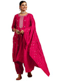 Libas Women'S Silk Blend Kurta Set (Gs946_Pink