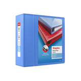Staples Heavy Duty 5-inch 3-Ring View Binder with D-Rings and Four Interior Pockets, Periwinkle, 2/Pack (ST56294-CCVS)