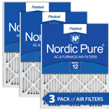 Nordic Pure 16x25x1 MERV 12 Pleated AC Furnace Air Filters 3 Pack