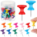 Outus 60 pcs Giant Push Pins Large Thumb Tacks Jumbo Tacks 1 Inch Plastic Heads Pins for Cork Board Map Posters Office School(Co