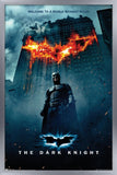 Trends International DC Comics Movie - The Dark Knight - Batman Logo on Fire One Sheet Wall Poster, 22.375 x 34, Silver Framed V