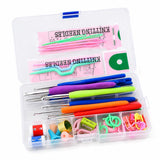 Shop141 Crochet Hook Set, 53 Pcs, Ergonomic Soft Grip Handles, Lightweight Aluminium Knitting Needle Kit With Storage Case, For