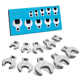 DURATECH 10-Piece 3/8 Drive Crowfoot Wrench Set, Open End Wrench Set, SAE, 3/8-1, CR-V Steel, with EVA Foam Tool Organizer