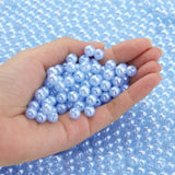 DUQGUHO 8mm Blue Beads for Jewelry Making Blue Pearls Bulk 500PCS Plastic Beads for Bracelets Craft with Holes Hair Pearl Bead f