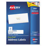 Avery 8461 Easy Peel Mailing Address Labels, Inkjet, 1 x 4, White, 2000/Box