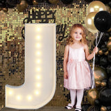 4FT Marquee Light Up Letters J, Big Marquee Letter for Baby Shower Birthday Engagement Wedding Marry Me Party Decor