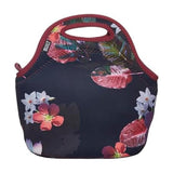 BUILT Gourmet Getaway Soft Neoprene Lunch Tote, Lightweight, Insulated, and Reusable, One Size, Midnight Botanical