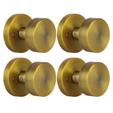 naubea 4 Pack Antique Brass Dummy Door Knobs Interior, Old Style Round Door Knob Antique Door Handle for Pantry Closet Bifold Do