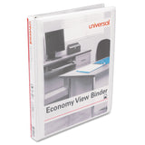 Universal UNV20952PK 11 in. x 8.5 in. 0.5 in. Capacity 3 Rings Economy Round Ring View Binder White (6/Pack)