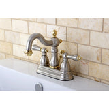 Kingston Brass Kb1609Al Heritage 4-Inch Centerset Lavatory Faucet With Metal Lever Handle, Brushed Nickel And Polished Brass