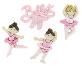 Dress It Up Little Ballerinas 4ct Button Pack