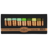Charvin Extra Fine Professional Oil Paint Set for Artists, Shades of Green - Bonjour Set of 9, 20 ml Tubes, Finely Milled, Non-Y