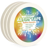 ETNRHP 3 Packs White Art Tape Medium Tack Artist Masking Tape Paper Acid Free Tape Watercolor Painters Tape Artists Tape for Dra