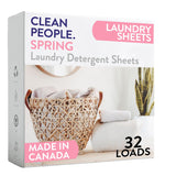 The Clean People Laundry Detergent Sheets - Laundry Soap - Ultra Concentrated, Recyclable Packaging, Stain Fighting - Spring, 32