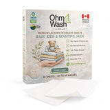 OHM WASH Laundry Detergent Sheets Hypoallergenic & DyeFree Liquidless Detergent, Fast Dissolving Concentrated Strips Ideal for