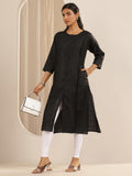 Libas Women'S Silk Regular Kurta (29277_Black Black 2Xl