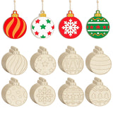 80PCS Wooden Christmas Ornaments to Paint, 8 Styles DIY Blank Unfinished Wood Christmas Ball Christmas Decoration Cutouts Orname