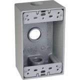 TayMac SB350S Weatherproof Box, 1Gang, (3) 1/2Inch Outlets, Gray