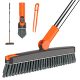 AIR U+ Heavy Duty Grout Scrub Brush with Long Handle & Hair Clip