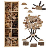 PH PandaHall Wooden Unfinished Craft Kits, Natural Wood Slices Loose Parts Play Materials Art Supplies for DIY Painting Building