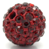 RUBYCA Pave Czech Crystal Disco Ball Clay Beads fit Shamballa Jewelry (100pcs, 12mm, Dark Red)