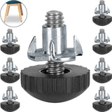 Anwenk 1/4Furniture Leveling Feet Stainless Steel Screw-in Threaded Leg Levelers Adjustable Table Chair Levelers for Chairs