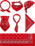 Ketkar Unisex Cotton Paisley Bandana Cowboy Head Scarf Head Wrap|Face Mask Bandana Sun & Uv For Men & Women_Free Size(Red,Pack