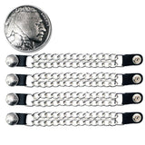 Milwaukee Leather Indian Head Medallion Vest Extender - Double Chrome Chains Genuine Leather 8.5 Extension 4-PCS MLA6044SET - 6