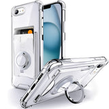 Shields Up Designed for iPhone 17e for iPhone 16e Case, Minimalist Wallet SE 4 Case with Card Holder (3 Cards) & Ring Stand/Kick