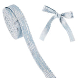 Elecrelive 10 Yards Light Blue Denim Ribbon Jean Fabric Sequins Beaded Cloth Ribbon 27mm Jean Strips for Gift Wrapping Applique