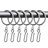 30 Pack Curtain Rings with Hooks, 1.26 Drapery Rings, Pinch Pleat Curtain Hooks, Vintage and Rustproof for Window Door Drapes