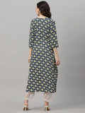 Gosriki Women'S Cotton Blend Printed & Embroidered Straight Kurta (Ladai Blue-Gs_S_Blue_Small),Blue,,B0CQHCKW54