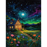 Perycomly Diamond Art Kits for Adults, DIY Night Landscape Diamond Painting Kit for Beginners, 5D Full Drill Embroidery Craft Ki