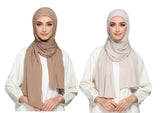 Icw WomenS Uv Protection Light Weight Jersey Cotton Summer Scarf Stoles Shawl Head Scarves For Girls Dn02 (Pack Of 2)