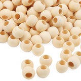 LEXININ 300 Pcs 20mm Unfinished Wood Beads, Large Hole Wooden Beads, Wood Macrame for DIY Crafts, Jewelry Making, Decorations