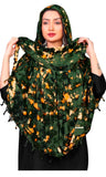Sixsigma Cotton Long Scarf Cum Mask | White Printed Design | Universal Size | For Girl & Women | Breathable Sun Protection Light