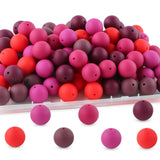 Lovyomi 60pcs 19mm Silicone Beads for Keychain Making Mix Color Round Beads for Pens and Bracelet Crafts(Red)