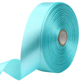 RIUNBB Lake Blue Solid Satin Ribbon 1 Inch 50 Yards Solid Polyester Fabric Ribbon for Gift Wrapping Wedding Christmas Baby Showe